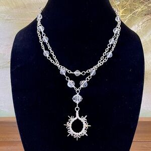 ❄️ Layered Snowflake Necklace with Crystal Clear Accents - One of a Kind ❄️